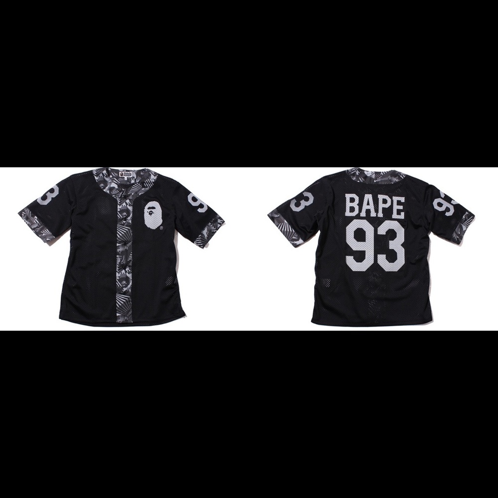 BLACK BAPE DAZZLE CAMO BASEBALL SHIRT SIZE SMALL🖤⚾️👕👚🦍🦧